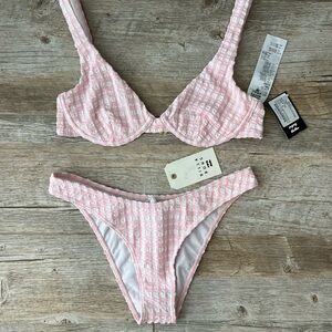 Billabong Pink Bikini Set with Textured Design